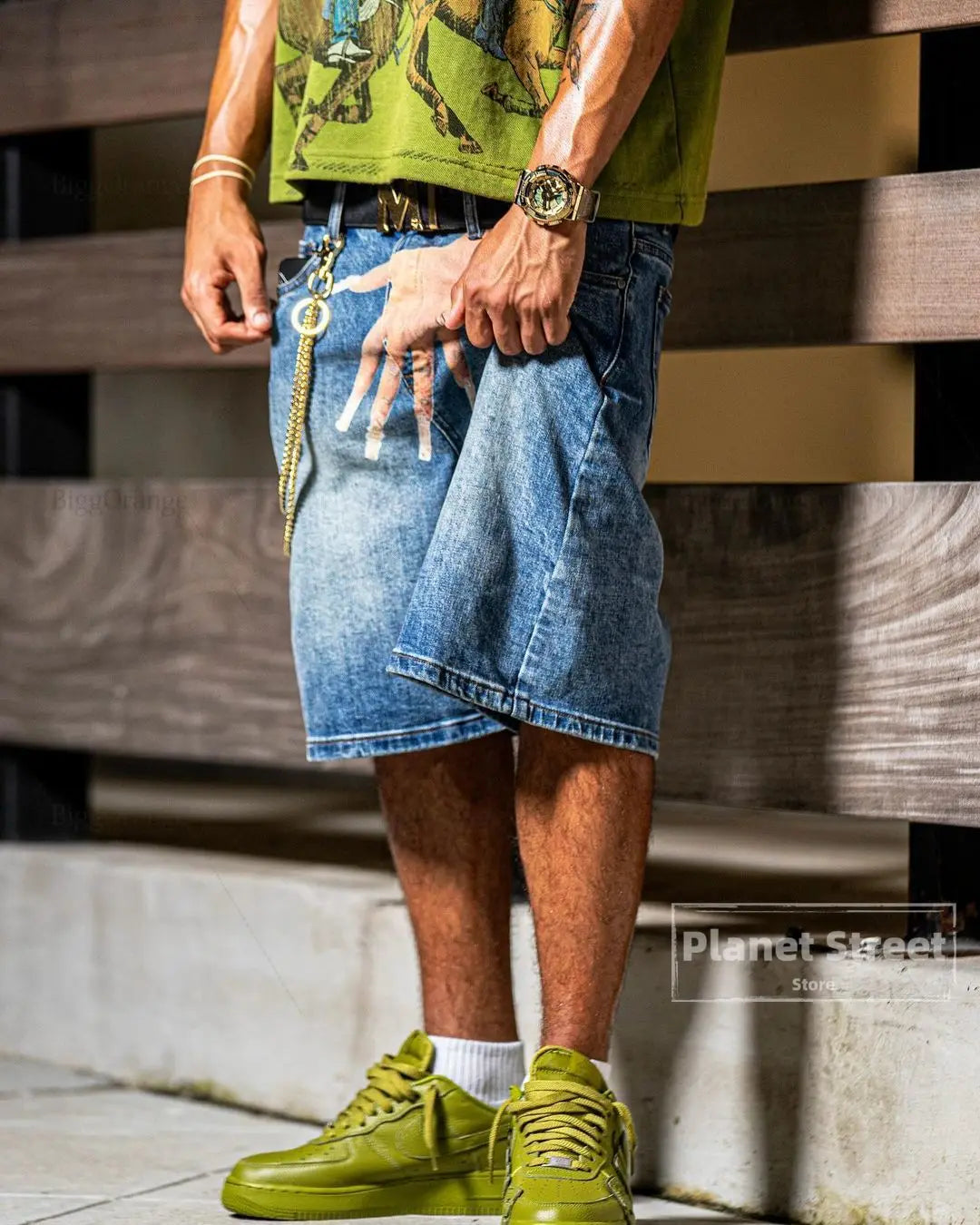 Short Pavtros Jeans Vintage Blue Baggy - foto 4