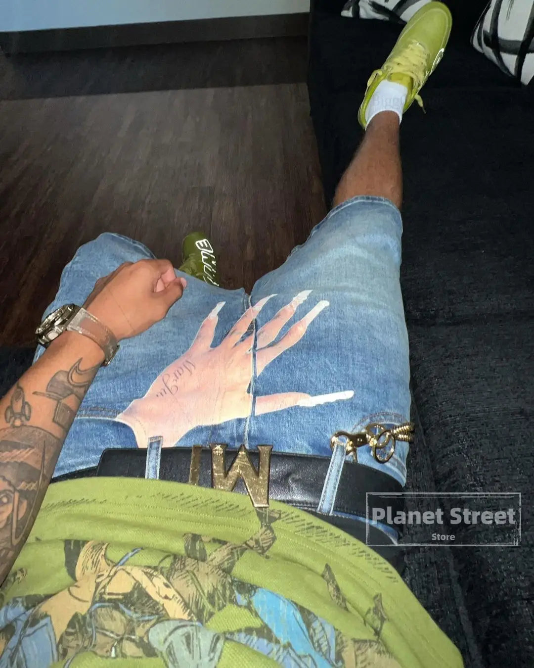 Short Pavtros Jeans Vintage Blue Baggy - foto 7