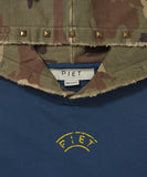 Distressed Camo Studded Hoodie Navy