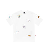 Work Tee Doodles White
