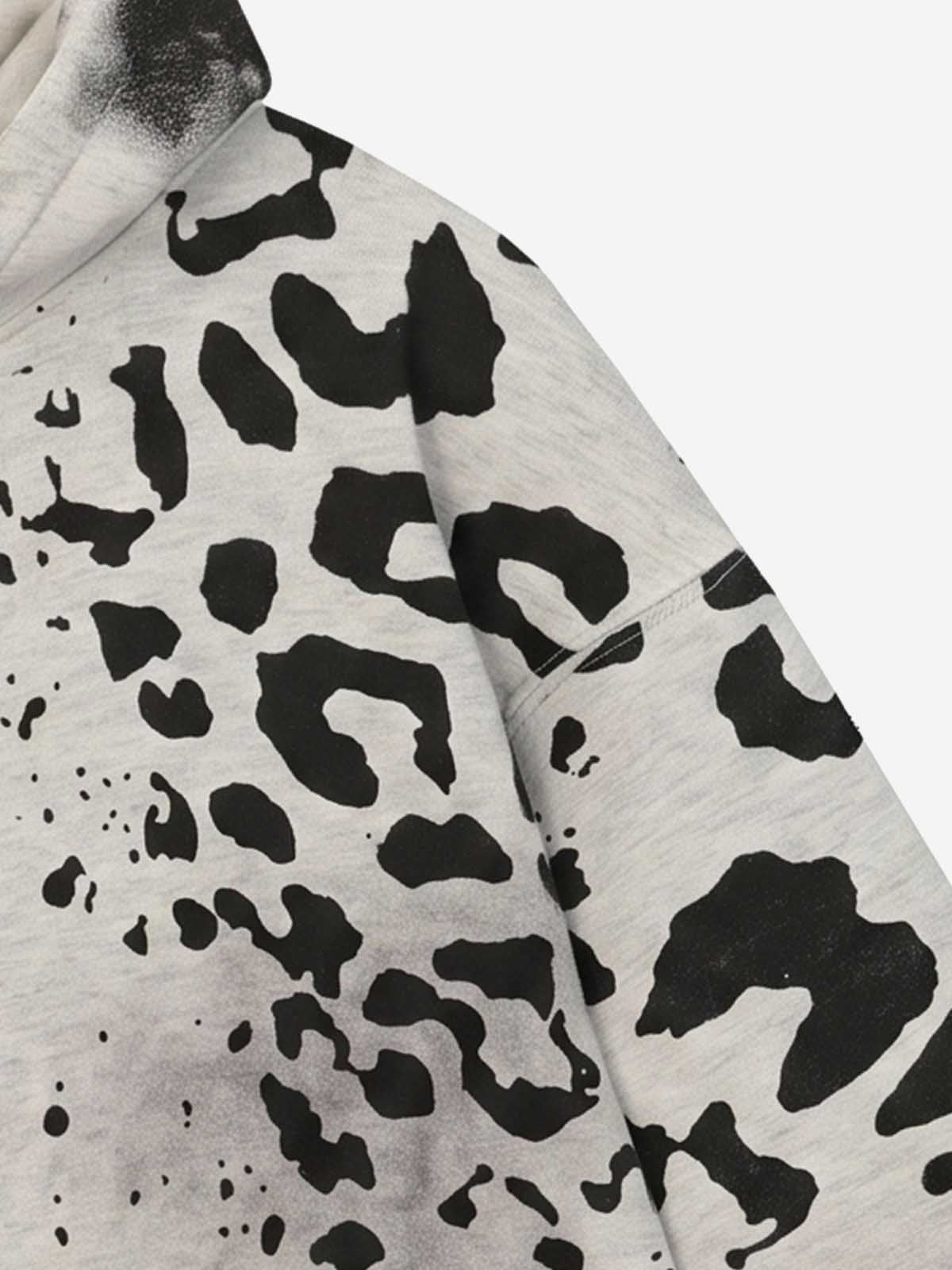 Moletom Pavtros Leopard Logo Appliqué Distressed