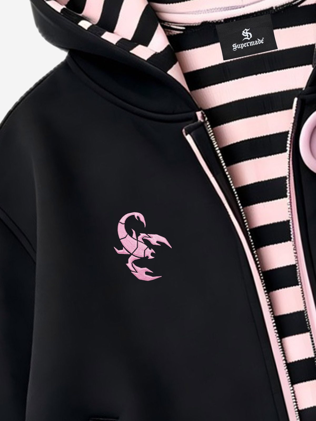 Moletom Pavtros Scorpion Embroidered Striped Lining