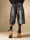Shorts Denim Oversized de Perna Larga