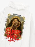 Skull And Face Two Soul Pattern Hoodie