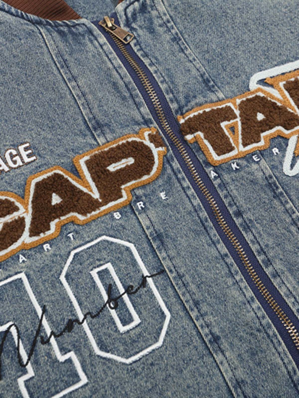 Jaqueta Pavtros Studios Captain Denim Bomber Jacket — Foto 3