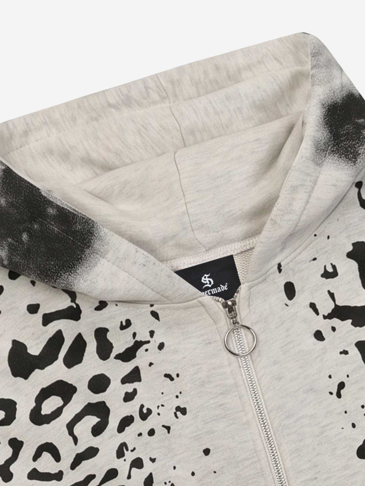 Moletom Pavtros Leopard Logo Appliqué Distressed