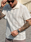Camisa Polo Casual Geométrica Confort