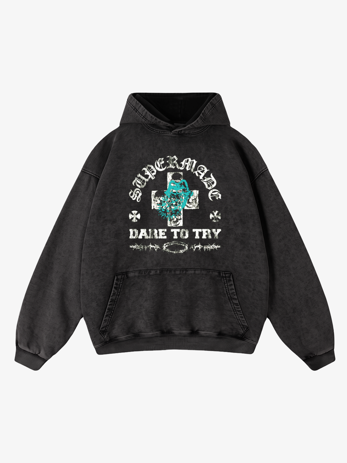 Moletom Pavtros Letter Graphic Washed Distressed