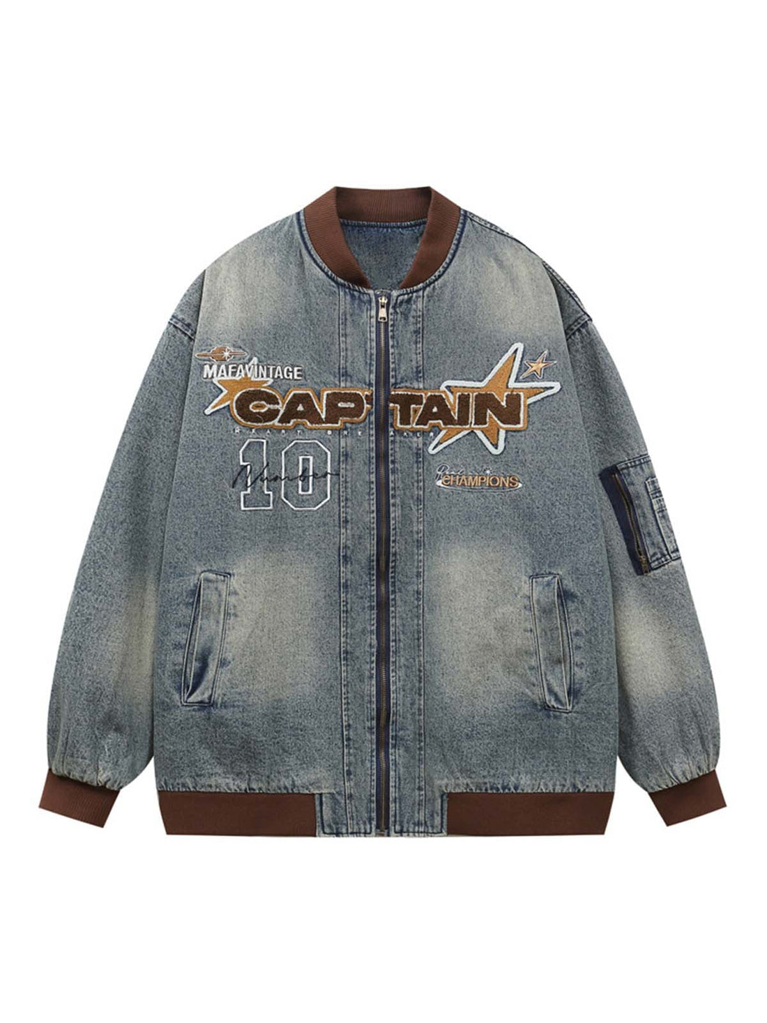 Jaqueta Masculina Studios Captain Denim Bomber Jacket — Pavtros