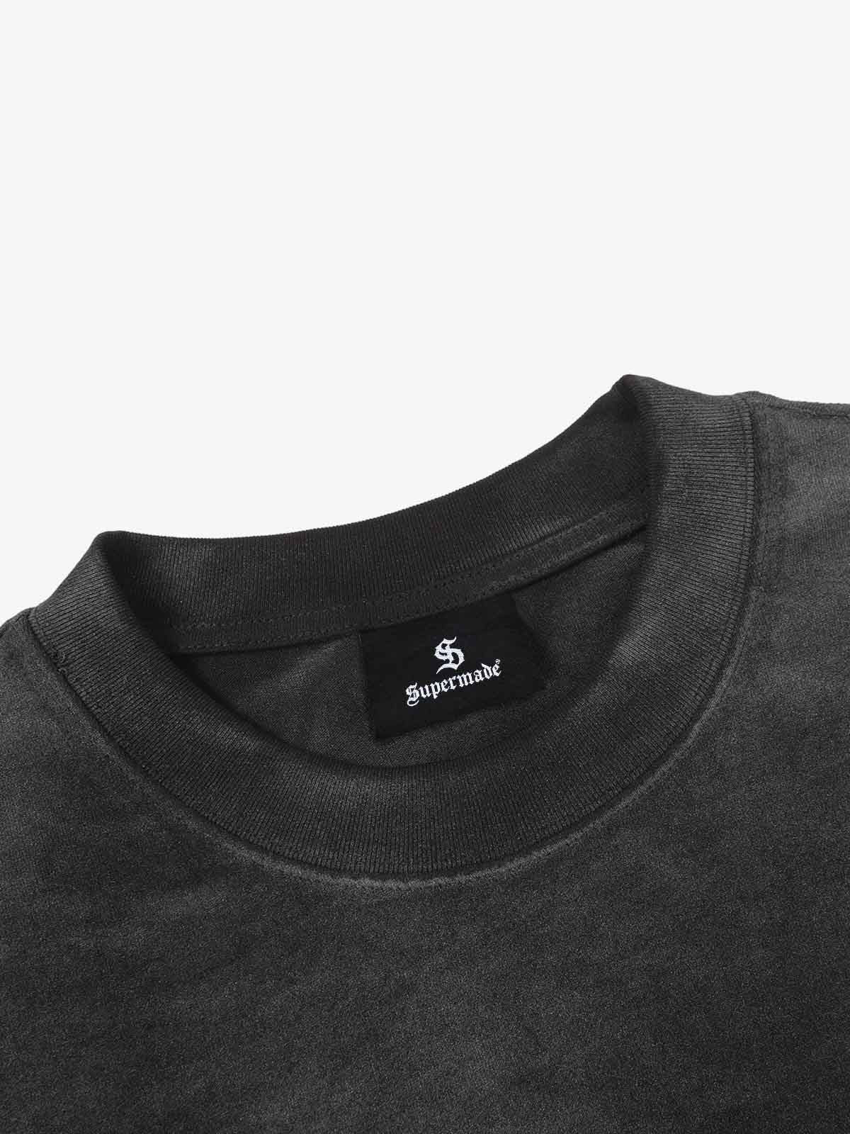 Camiseta Pavtros Minimalist Paneled Washed Black Oversized - foto 8