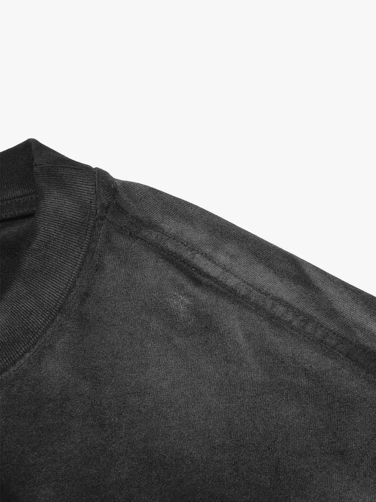 Camiseta Pavtros Minimalist Paneled Washed Black Oversized - foto 10