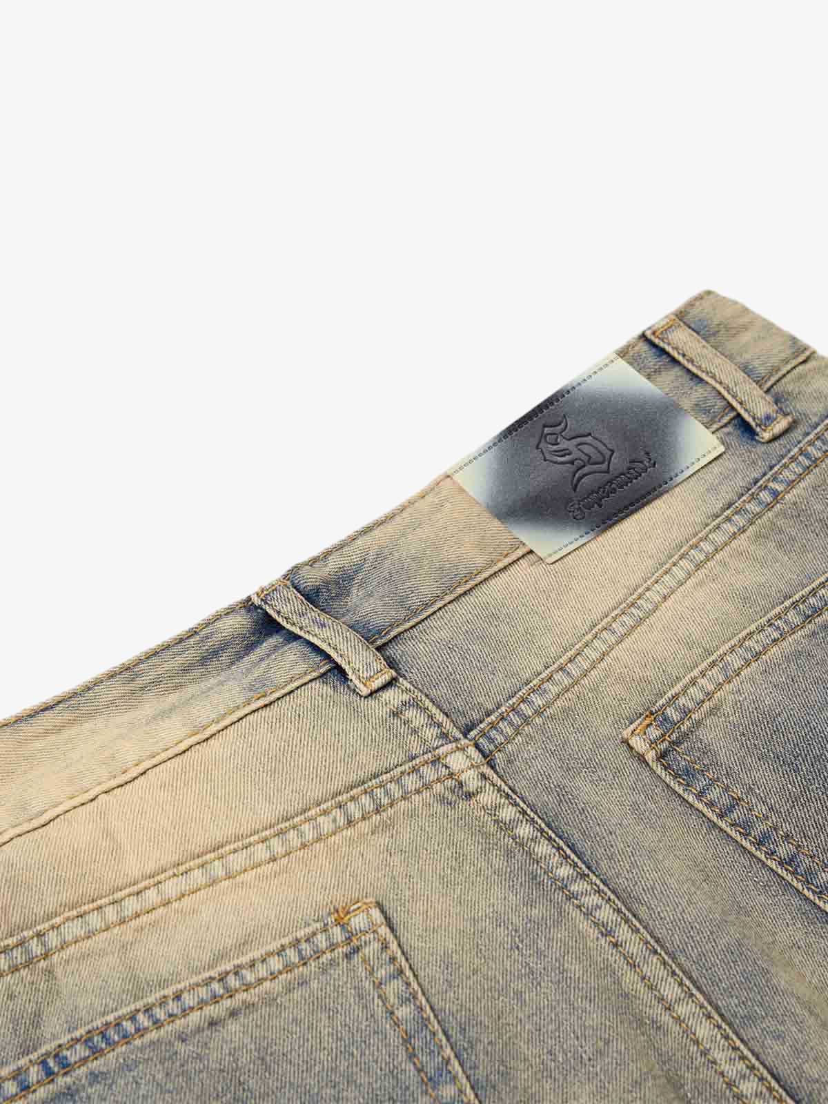 Calça Pavtros Distressed Ripped Wide Leg