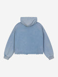 Logo Lightning Graphic Washed Distressed Hoodie