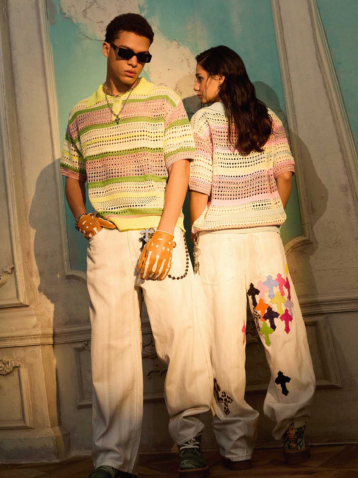 Calça Pavtros Colorful Cross Patch Straight