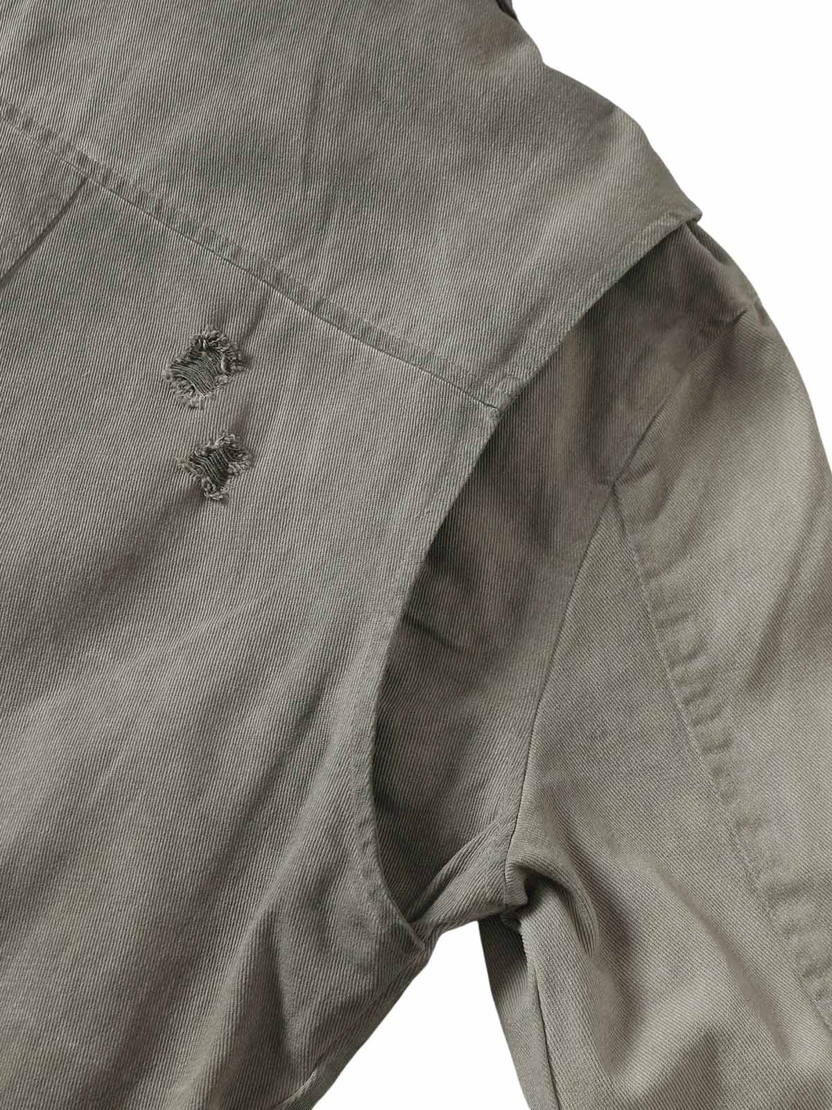 Jaqueta Pavtros Distressed Irregular Zip Up Denim Jacket - foto 9