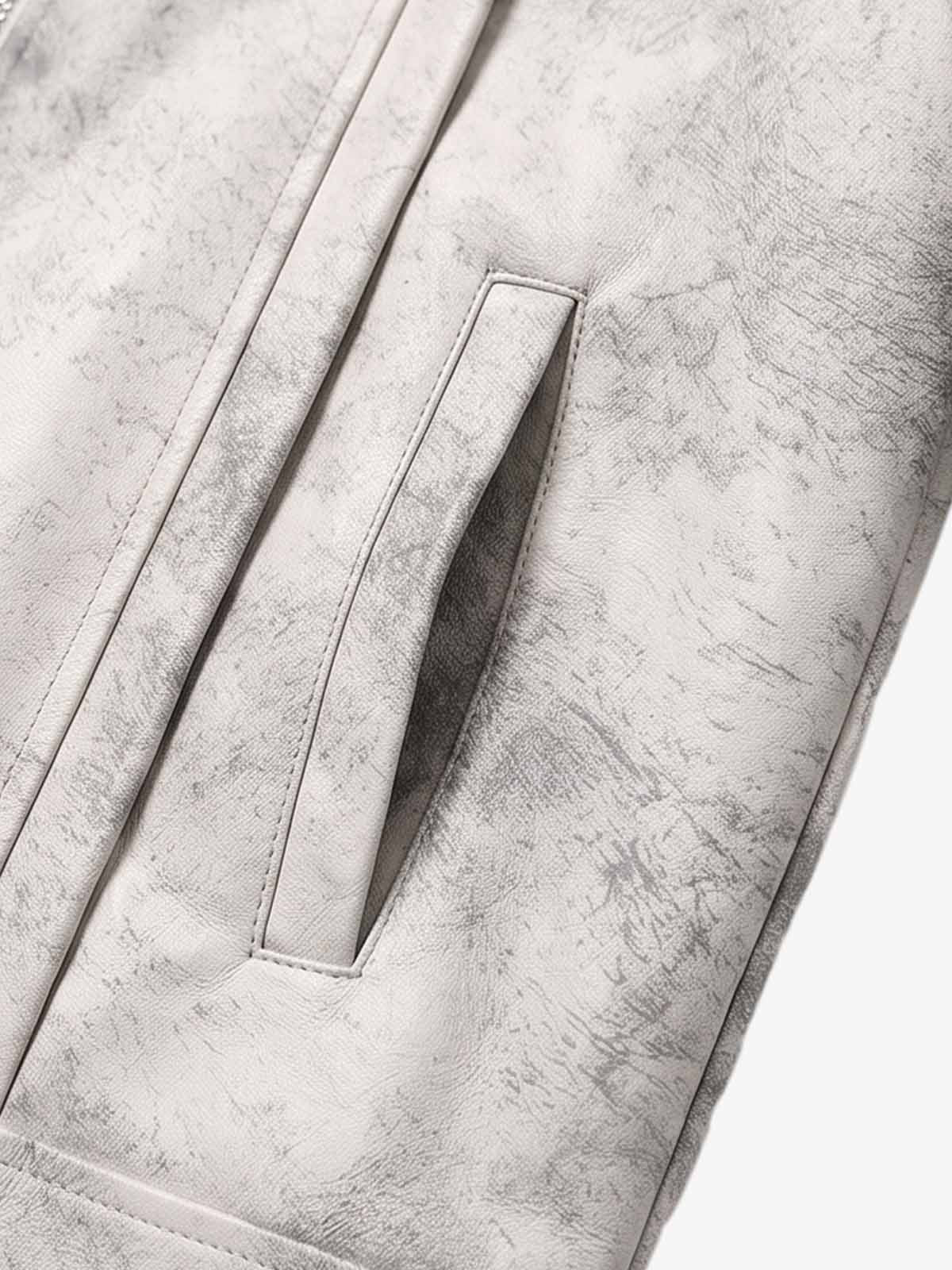 Jaqueta Pavtros Padded Shoulder Asymmetric Faux