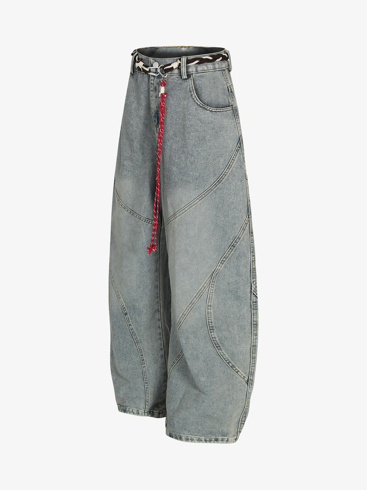 Calça Pavtros Belt Detail With Patchwork
