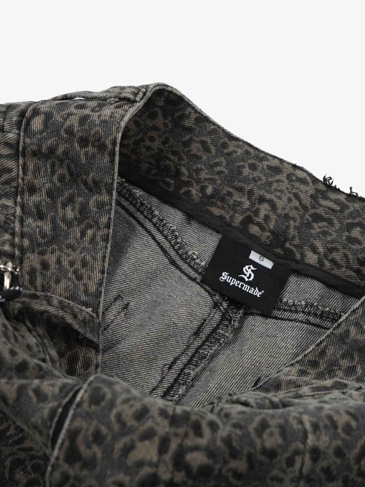 Calça Pavtros Leopard Pleated Wide Leg