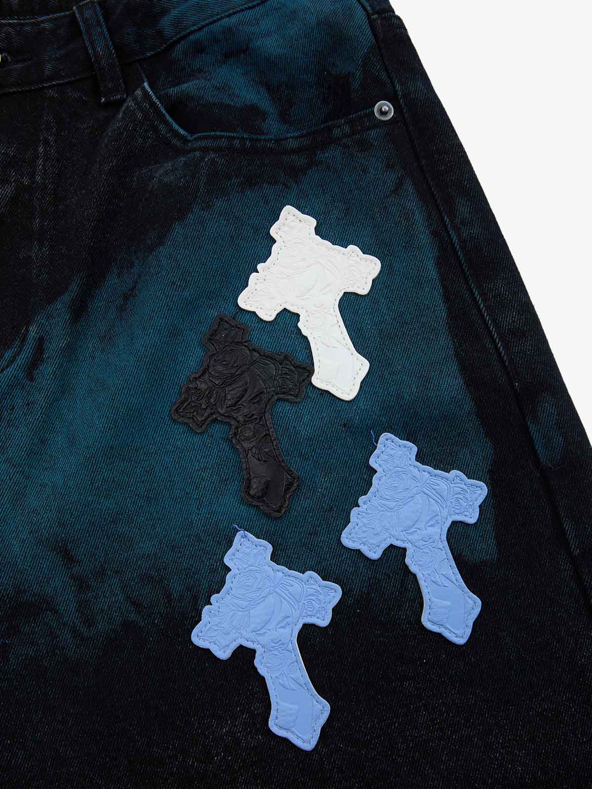 Calça Jeans Pavtros Cross Leather Patch Washed — Foto 6