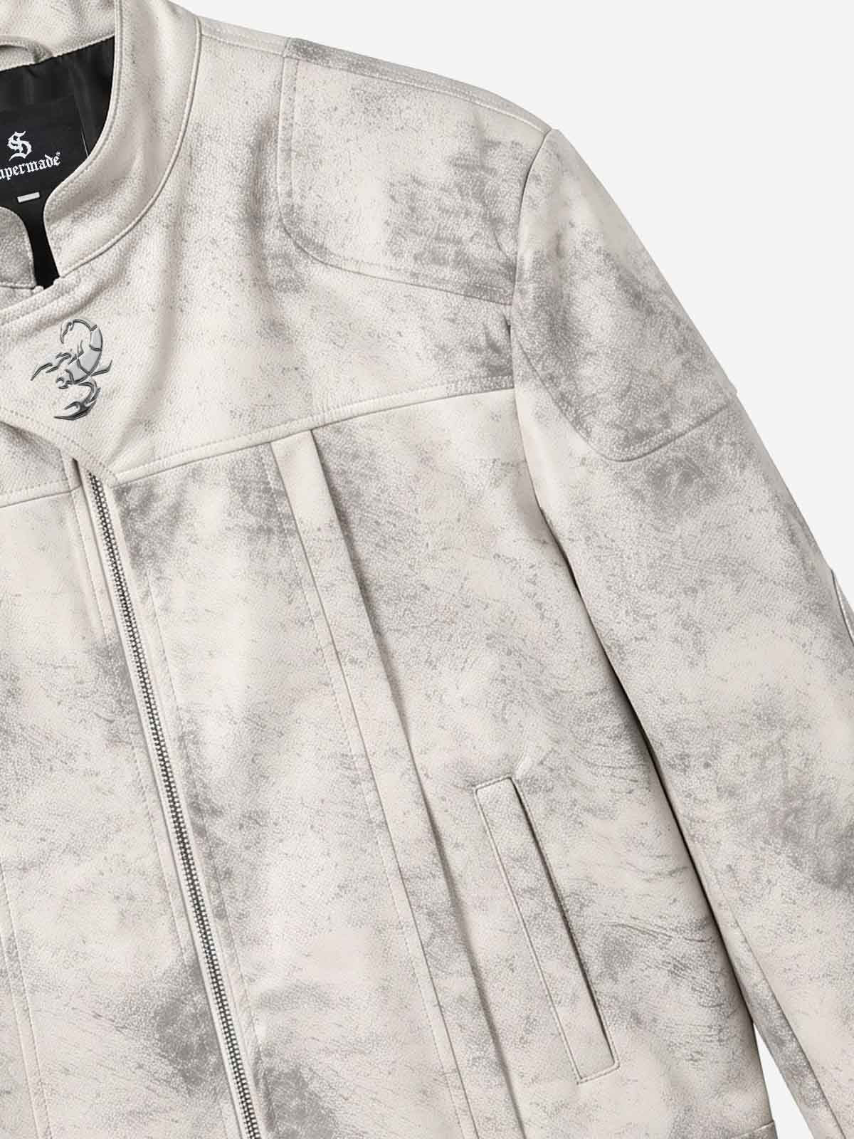 Jaqueta Pavtros Padded Shoulder Asymmetric Faux