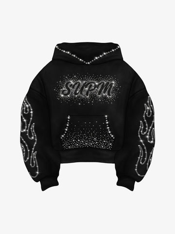 Moletom Pavtros Flame Rhinestone Boxy - foto 1