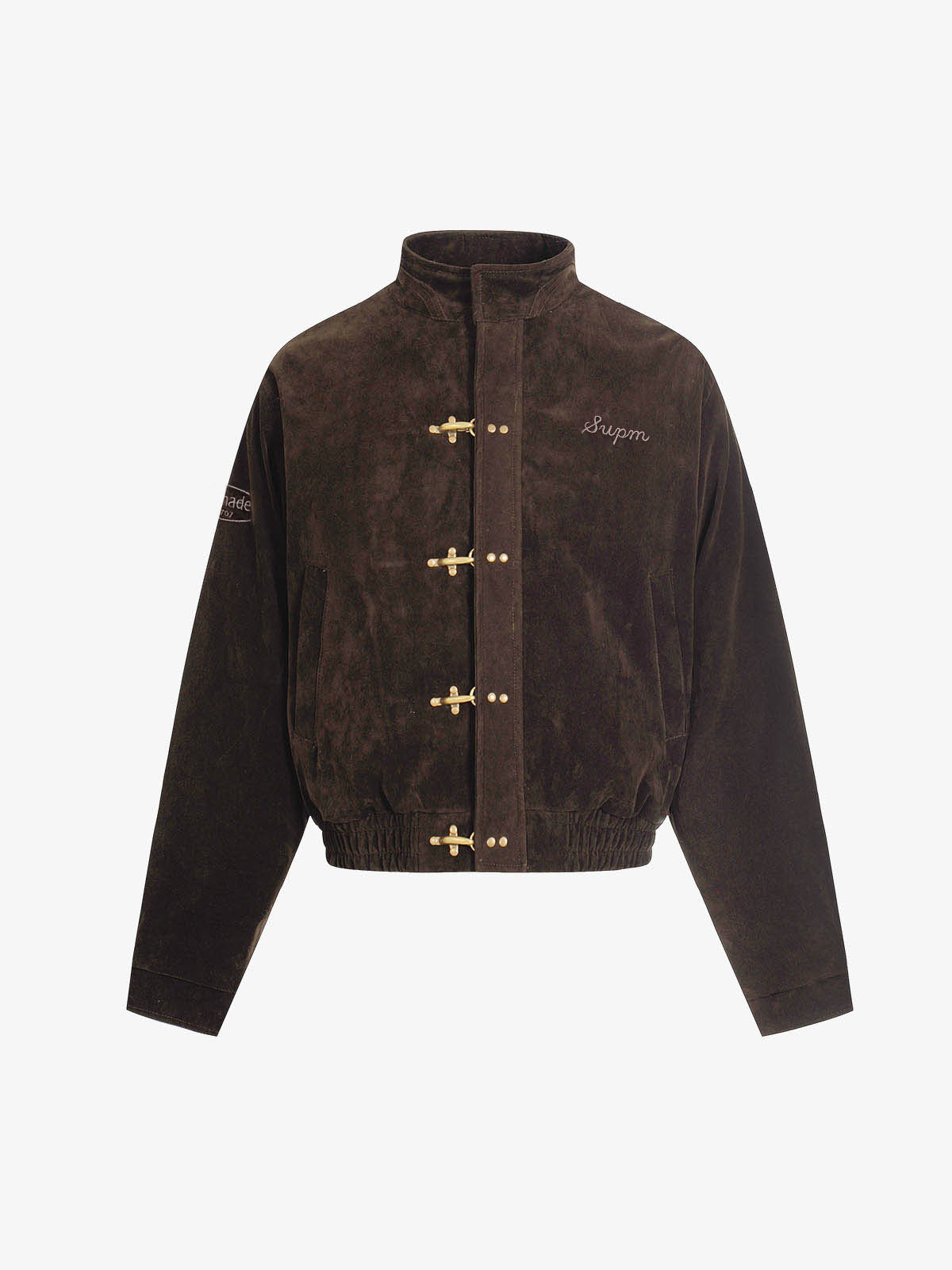 Jaqueta Pavtros Suede Embroidered Metal Clip
