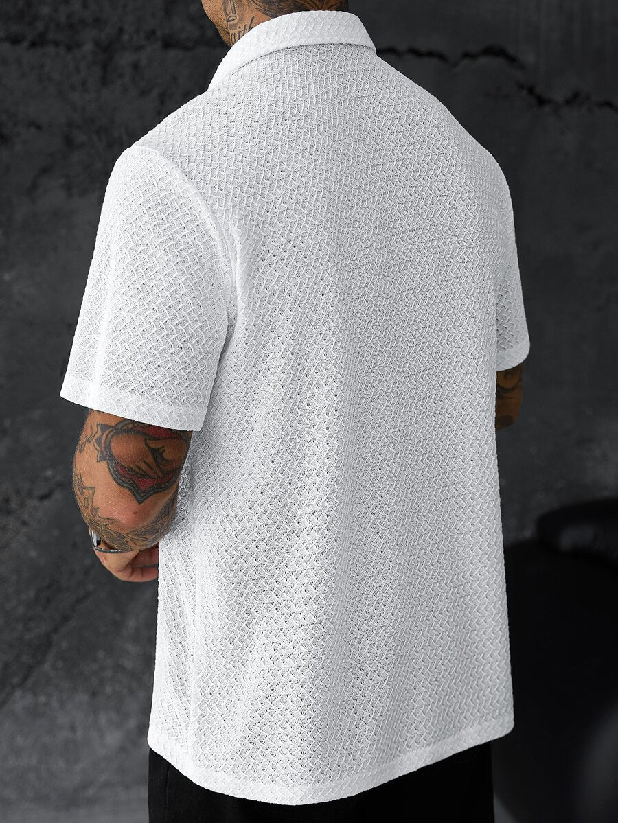 Blusa Pavtros Virada Tricotada Texturizada Ombro