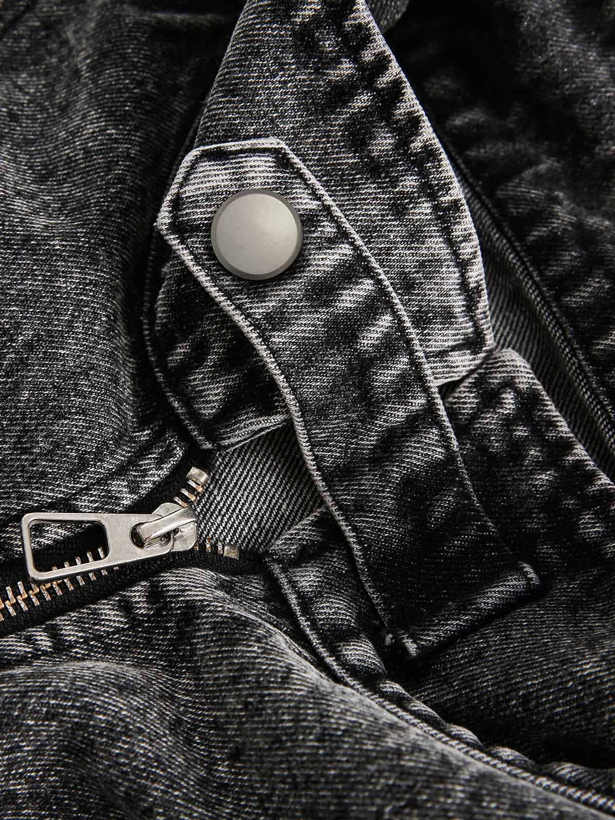 Jaqueta Pavtros Studios Technical Acid Wash Denim Bomber — Foto 4