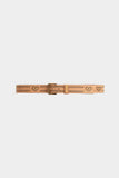 Cinto Barra Crew Couro Filetagem (Beige)