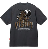 CAMISETA VISH WOLF CINZA ESTONADO - 