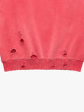 Studded Distressed Zip Hoodie