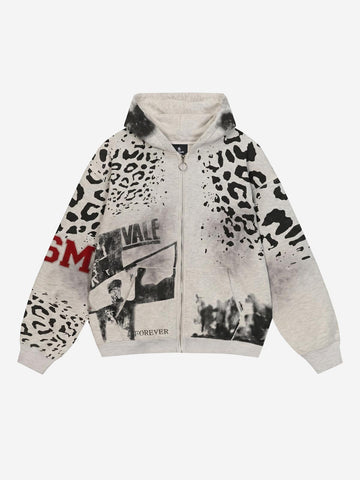 Moletom Pavtros Leopard Logo Appliqué Distressed