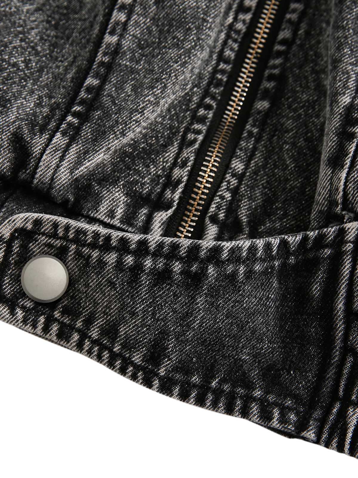 Jaqueta Pavtros Studios Technical Acid Wash Denim Bomber — Foto 9