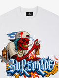 Street Skull Graffiti Artist Flame Flower Font T-Shirt