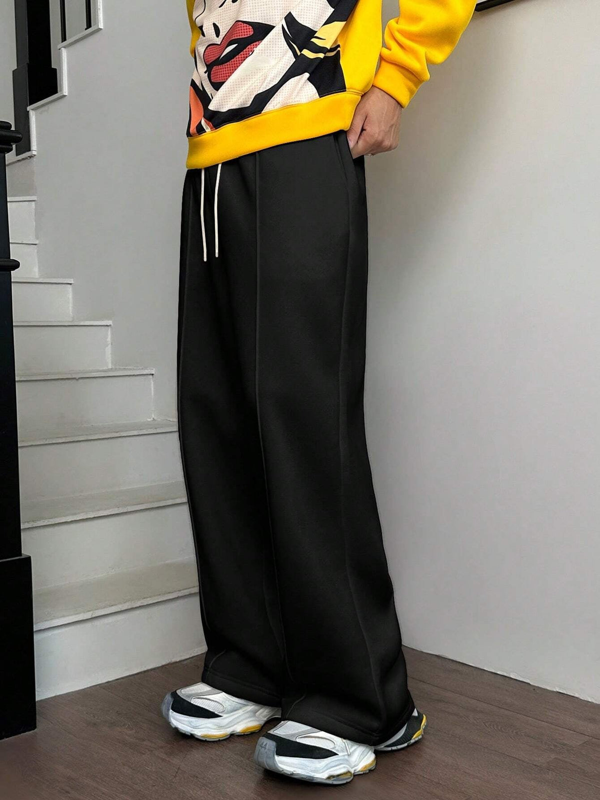 Calça Pavtros Vintage Oversized Malha Estilo Y2K