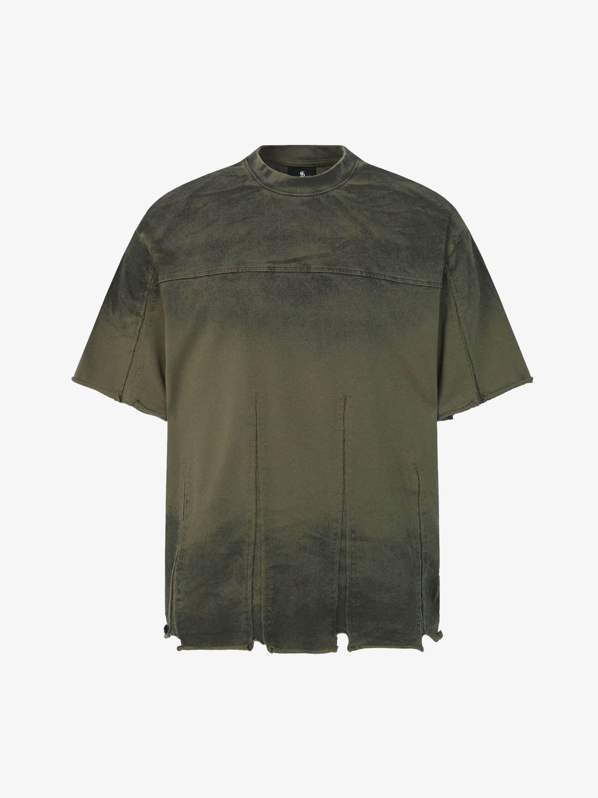 Camiseta Pavtros Minimalist Paneled Washed Black Oversized - foto 5
