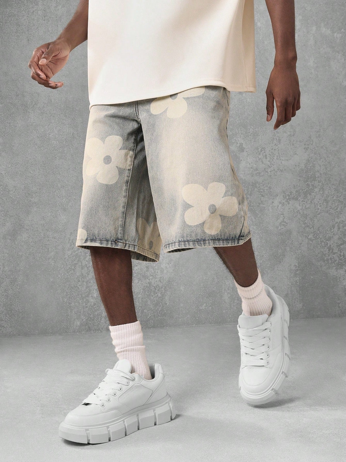 Short Pavtros Denim Florals - foto 1