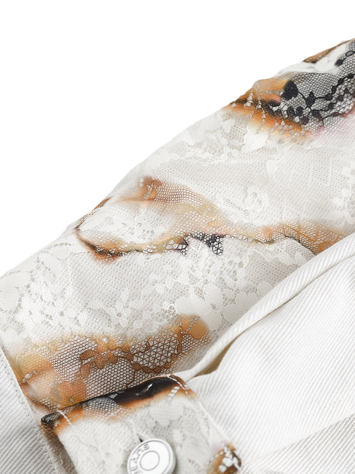 Jaqueta Pavtros American Retro Lace Patchwork Denim - foto 5