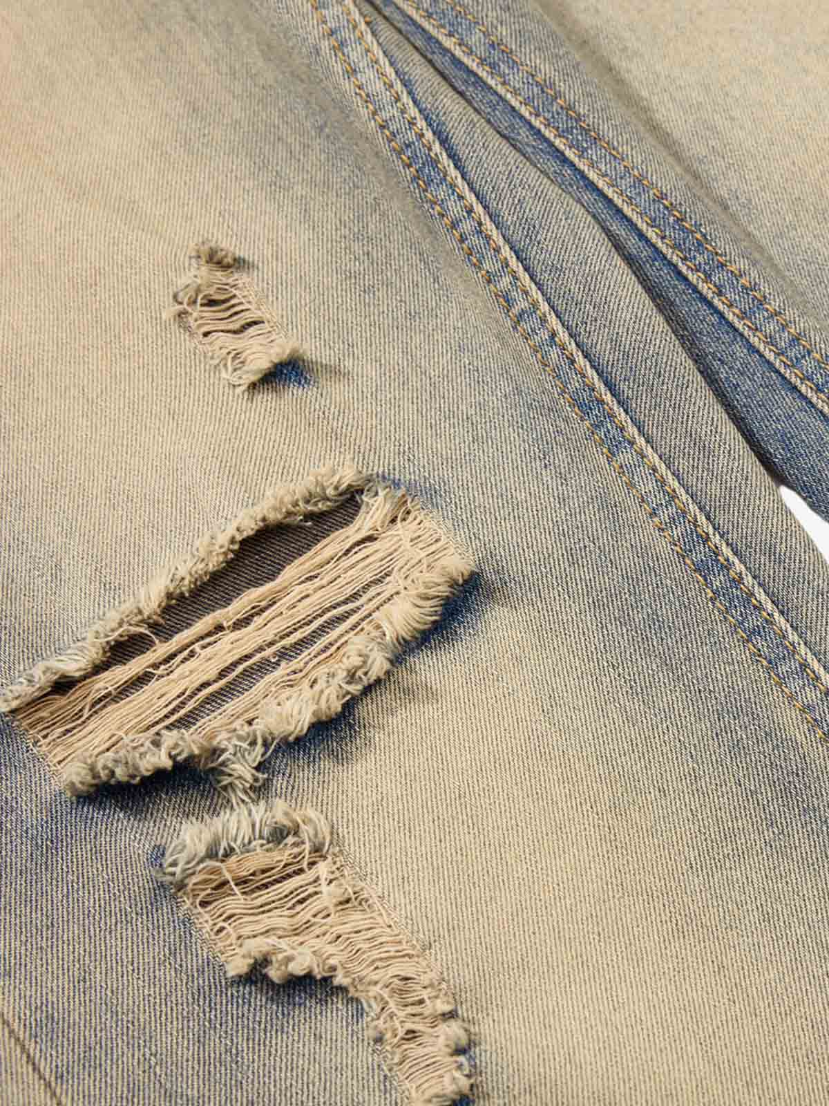 Calça Pavtros Distressed Ripped Wide Leg