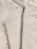 Moletom Pavtros Asymmetric Zip Washed Hoodie