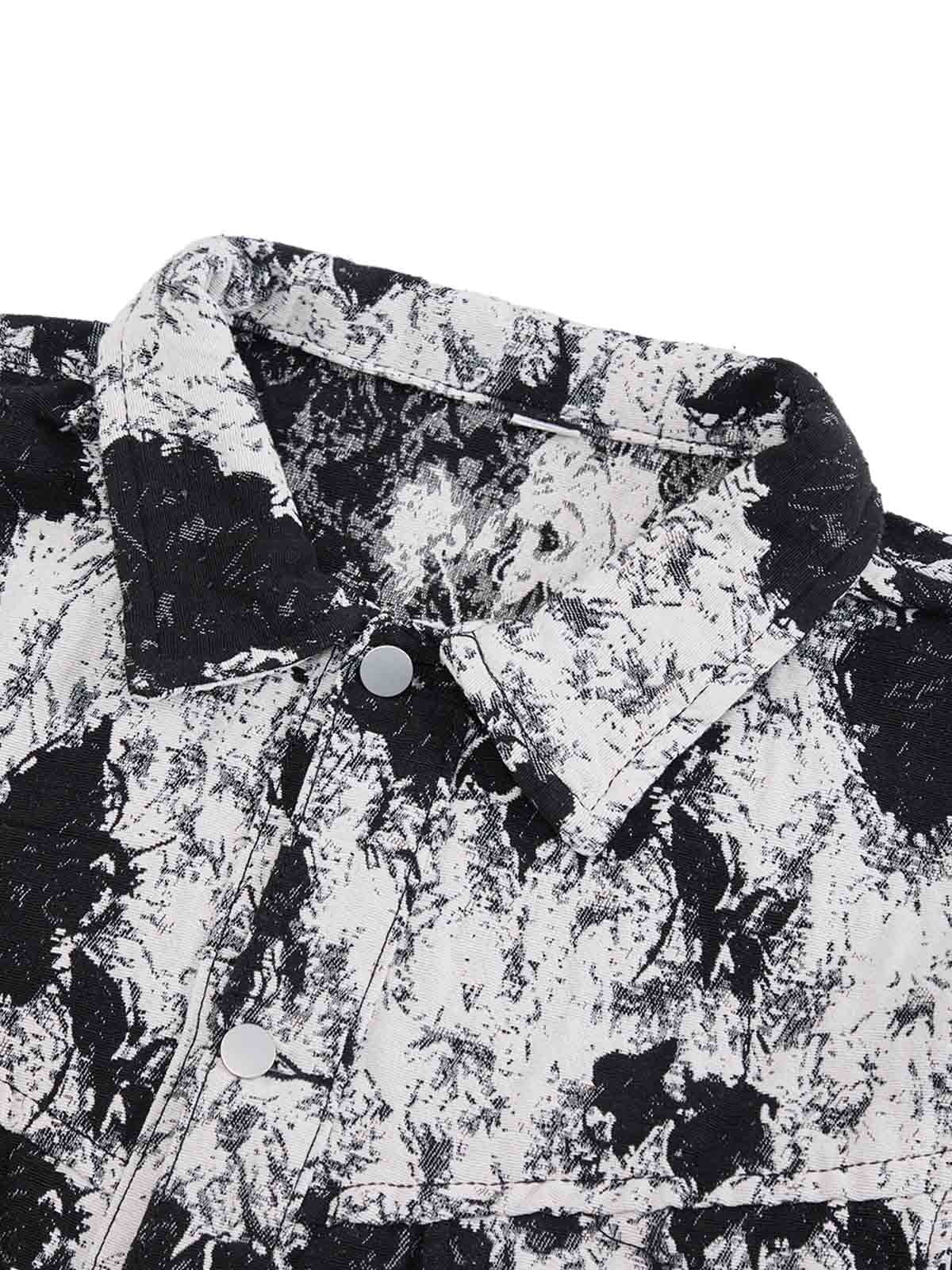 Jaqueta Pavtros Black And White Contrast Floral Denim - foto 6
