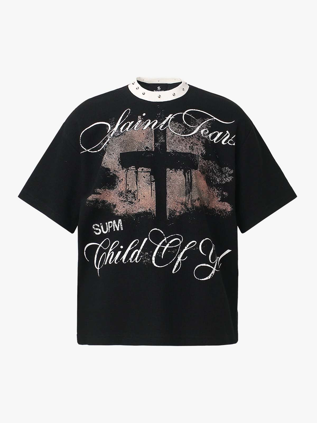 Camiseta Pavtros Studios Saint Fear Studded Oversized - foto 2