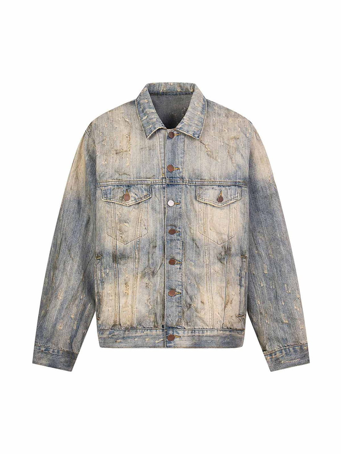 Jaqueta Masculina Studios Destroyed Oil Wash Denim Jacket — Pavtros