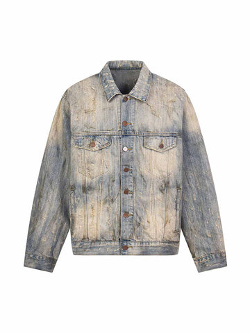 Jaqueta Pavtros Studios Destroyed Oil Wash Denim Jacket — Foto 1