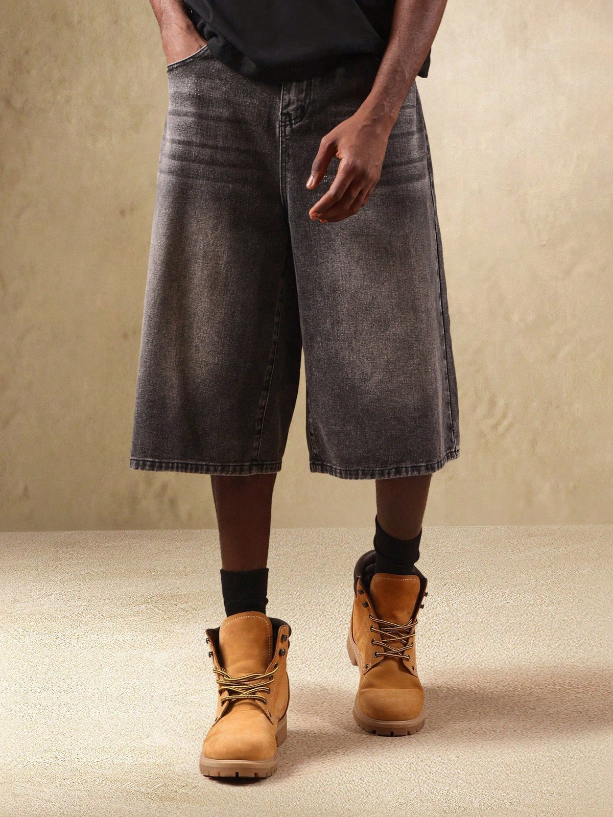 Short Pavtros Denim Oversized Perna Larga - foto 12