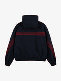 Striped Patchwork Boxy Fit Zip-Up Hoodie