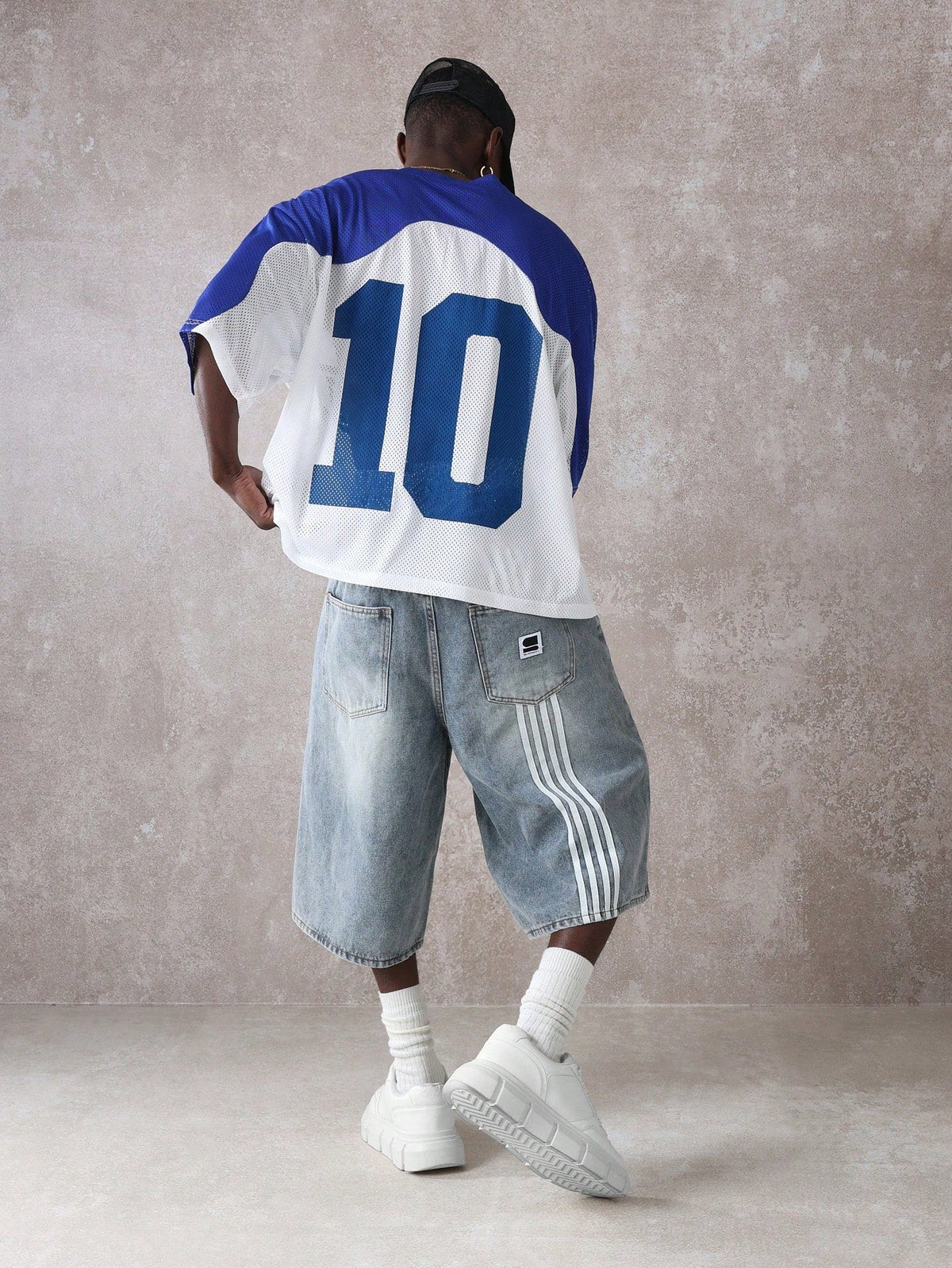 Short Pavtros Denim Oversized Perna Larga - foto 8