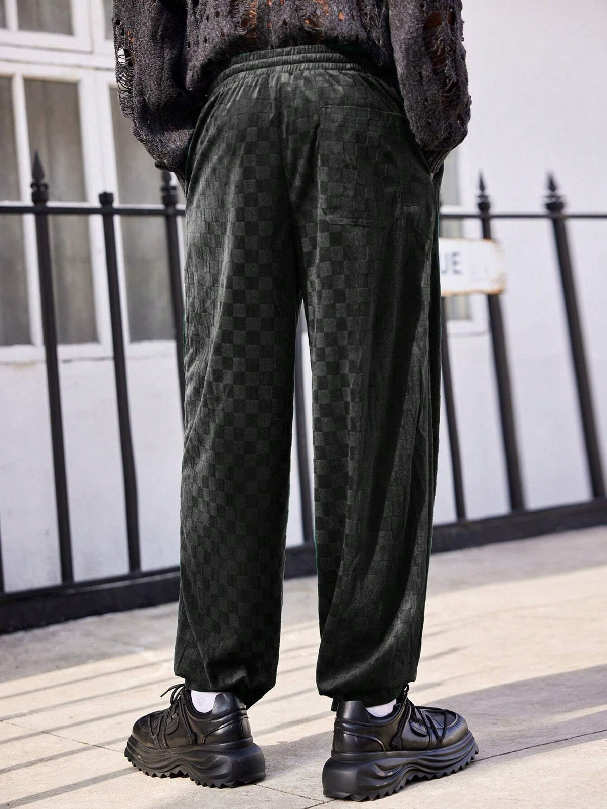 Calça Pavtros de moletom em veludo cotelê