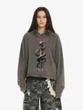 Vintage Washed Snake Staff Graphic Hoodie