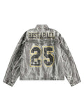 Jaqueta Thesupermade Hip-hop Distressed Washed Printed Denim - 2239